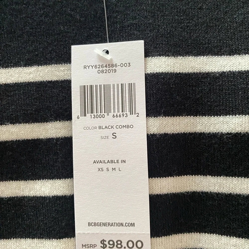 BCBGeneration Black and White Striped Mini Dress - Picture 4 of 4